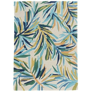 Linon Tripoli Pike Hand Tufted Polyester 5'x7' Rug in Ivory