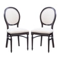 thumbnail image 1 of Linon Tryon Set of 2 Dining Chairs with Cushioned Seat and Backrest, Brown/Gray, 1 of 11