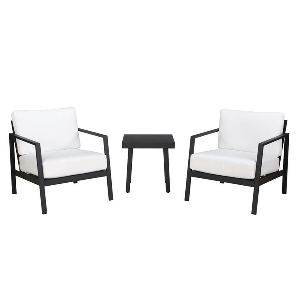 Linon Turner Modern Patio Furniture: 3 Piece Outdoor Metal Chair ...