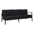 thumbnail image 1 of Linon Turner Lightweight Outdoor 3 Seater Sofa Black Cushions in Black Aluminum, 1 of 18