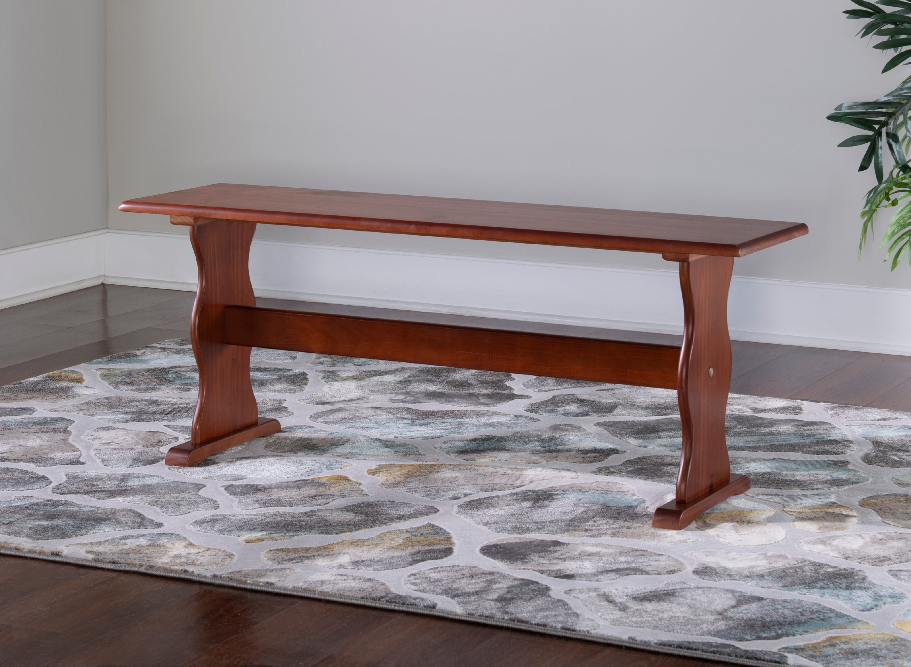 Linon Varden Farmhouse Dining Bench, Walnut