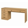 thumbnail image 1 of Linon Vaughan Computer Desk with File Cabinet and 3 Drawers, 65" Wide, Matte Maple Finish, 1 of 9