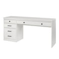 thumbnail image 1 of Linon Vaughan Computer Desk with File Cabinet and 3 Drawers, 65" Wide, Whitewash Finish, 1 of 9