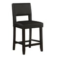 thumbnail image 1 of Linon Vega 24" Full Back Wood Counter Stool, Dark Brown Faux Leather, 1 of 12