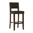 thumbnail image 1 of Linon Vega 30" Full Back Wood Bar Stool, Dark Brown Faux Leather, 1 of 7