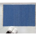 thumbnail image 1 of Contemporary Home Living 1.75' x 2.75' Reversible Handwoven Solid Area Throw Rug - Blue, 1 of 7