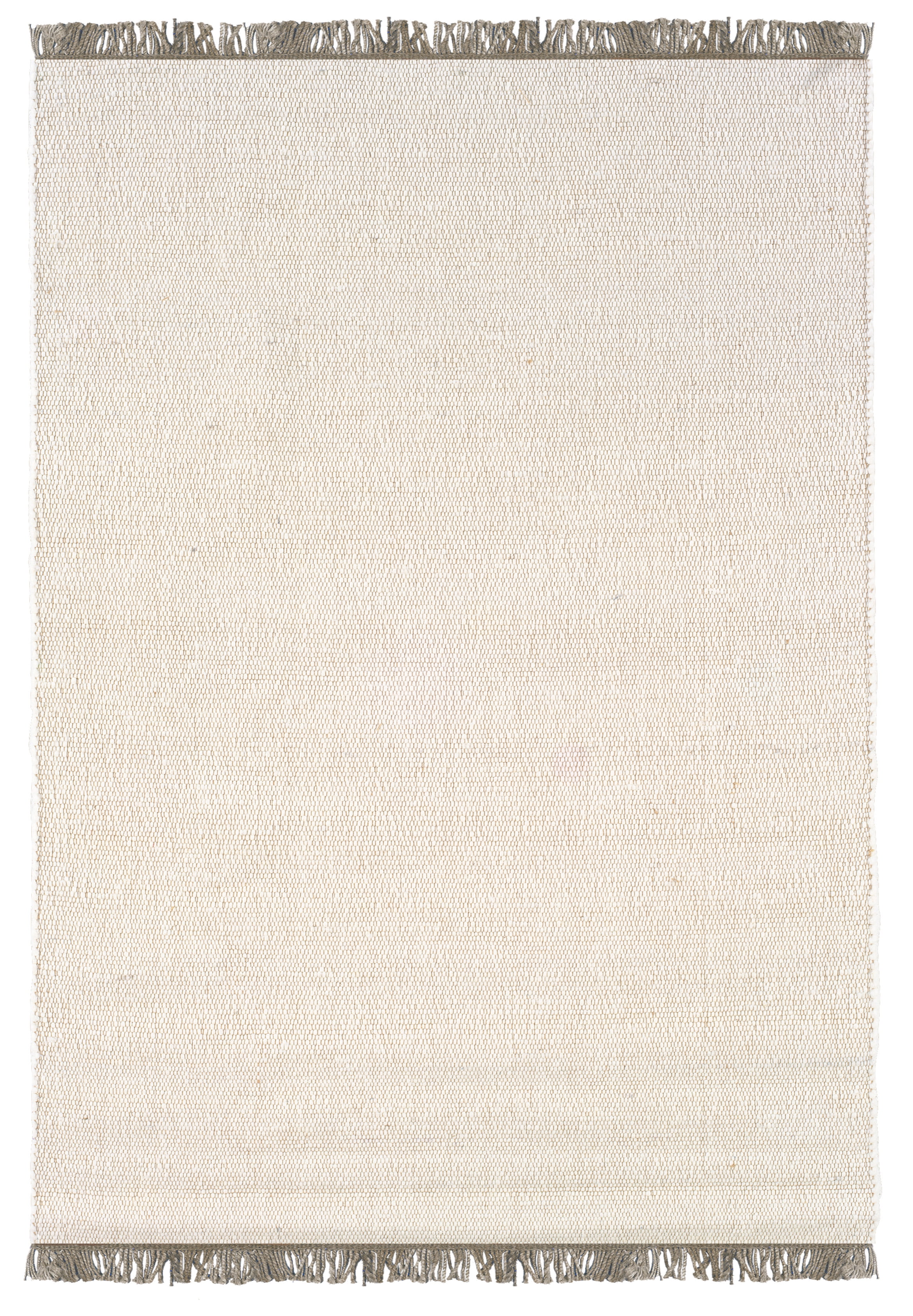 Natural and Ivory Flat Woven Wool Reversible Area Rug