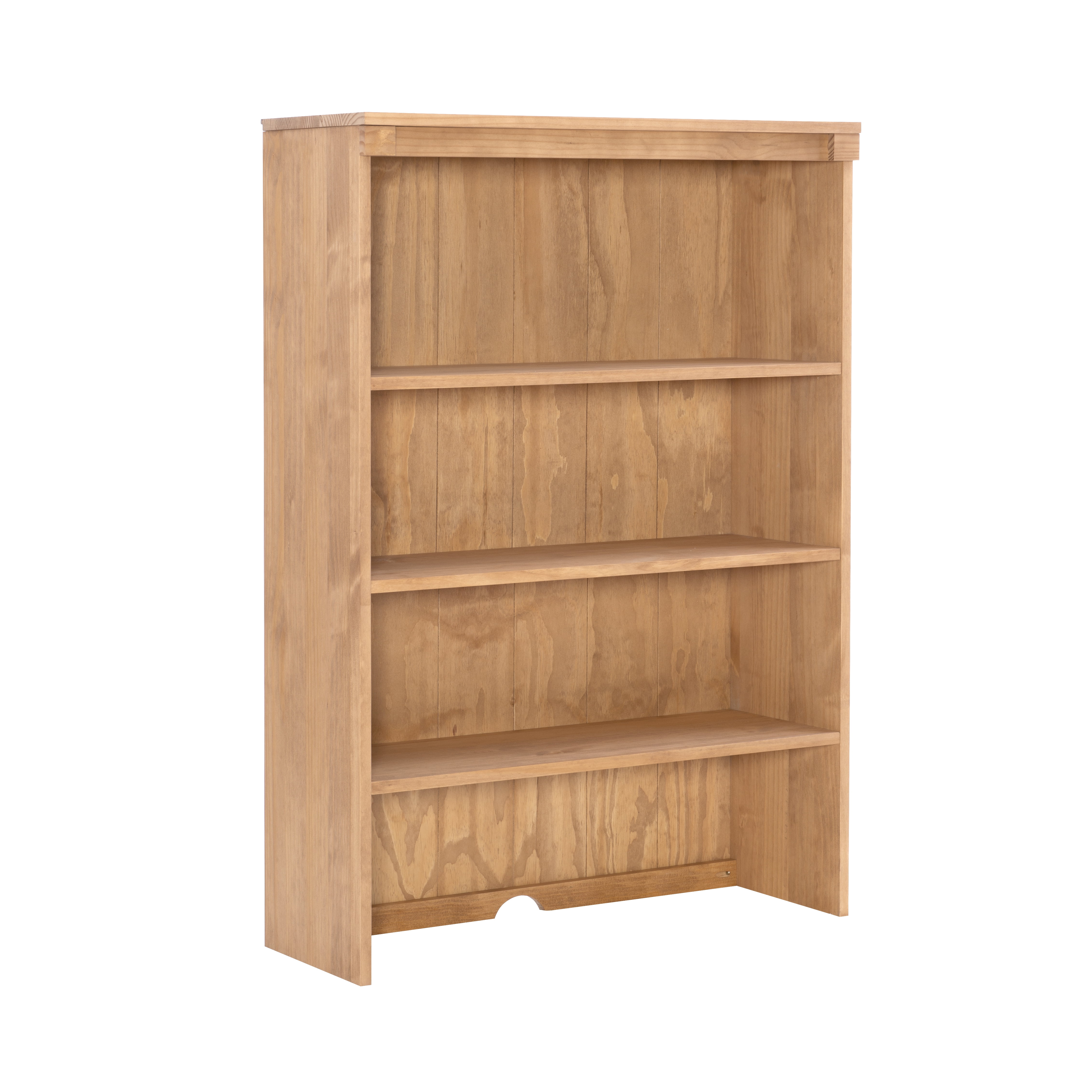 Linon Vikki 3-Shelf Bookcase Hutch, Rustic Honey