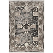 Linon Vintage Area Rug or Runner Collection, Gray and Charcoal, 2' x 3'