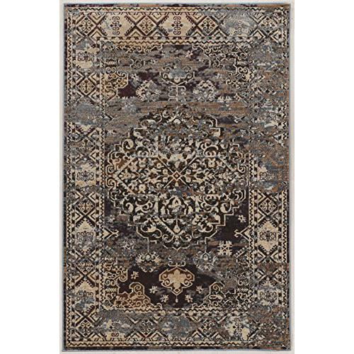 Linon Vintage Nain Beige & Blue 8x10, Rug