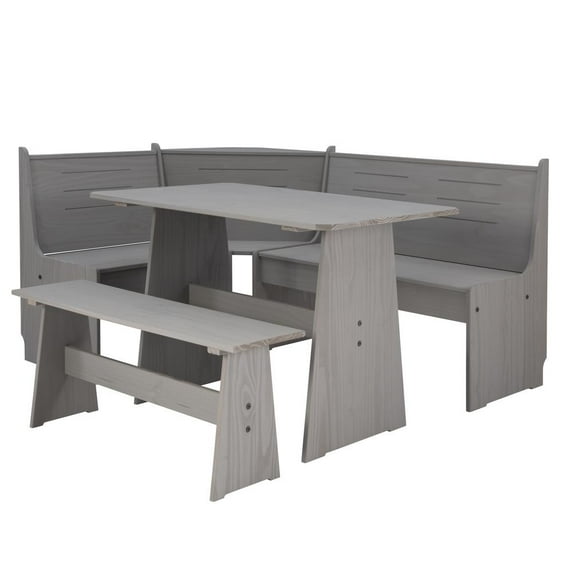 Linon Waldron Corner Nook Set Grey Kit