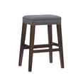 thumbnail image 1 of Linon Walt 30" Backless Bar Stool, Walnut with Gray Fabric, 1 of 8