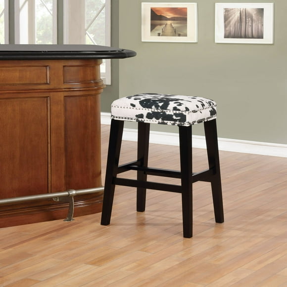 Linon Walt Cow Print Bar Stool, 30.5 inch Seat Height, Multiple Colors
