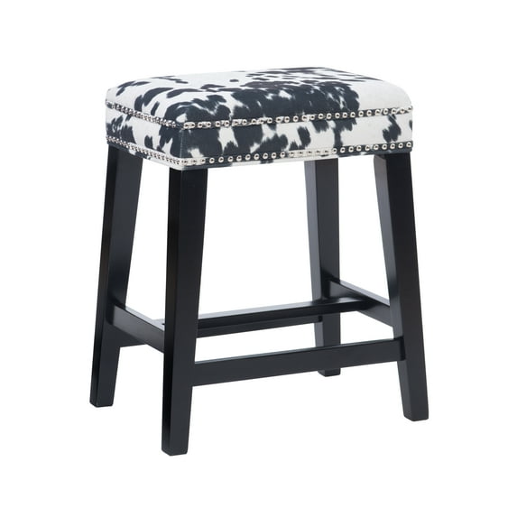 Linon Walt Cow Print Counter Stool, 24.5 inch Seat Height, Multiple Colors