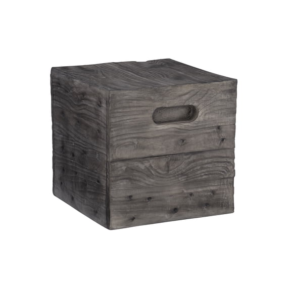 Linon Warner Indoor Coastal Resin Crate End Table, Gray