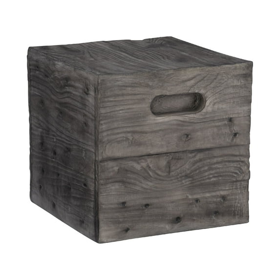 Linon Warner Resin Crate Accent Table in Gray
