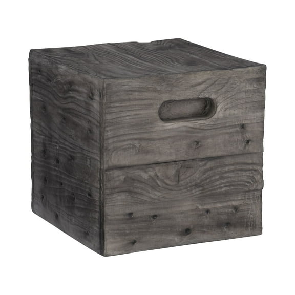Linon Warner Resin Crate Accent Table in Gray