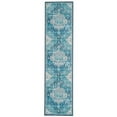 thumbnail image 1 of Linon Washable Madi Polyester 2'x8' Rug in Teal Blue, 1 of 18