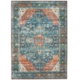 thumbnail image 1 of Linon Home Décor Washable Markum Area Rug or Runner Collection, Teal and Rust, 3' x 5', 1 of 13