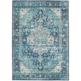 thumbnail image 1 of Linon Home Décor Washable Sariah Area Rug or Runner Collection, Teal and Ivory, 5' x 7', 1 of 13