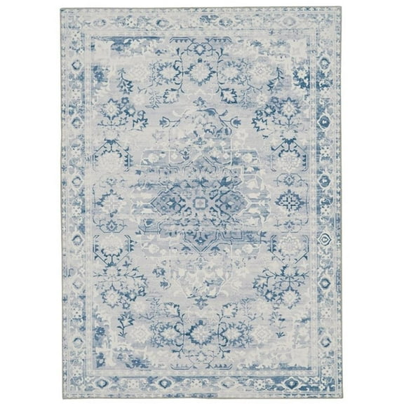 Linon Washable Zayd Polyester 3'x5' Rug in Gray