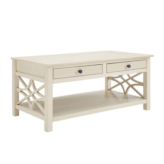 Linon Whitley Antique White Coffee Table