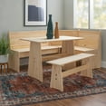 thumbnail image 1 of Linon Wickford 3-Piece Farmhouse Indoor Corner Dining Nook with Storage, Unfinished, 1 of 30
