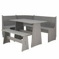 Linon Wickford Corner Dining Breakfast Nook Set with Storage, Table