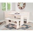 thumbnail image 1 of Linon Wickford Corner Dining Breakfast Nook Set with Storage, Table, and Bench, Seats 5-6, Light Whitewash Finish, 1 of 28