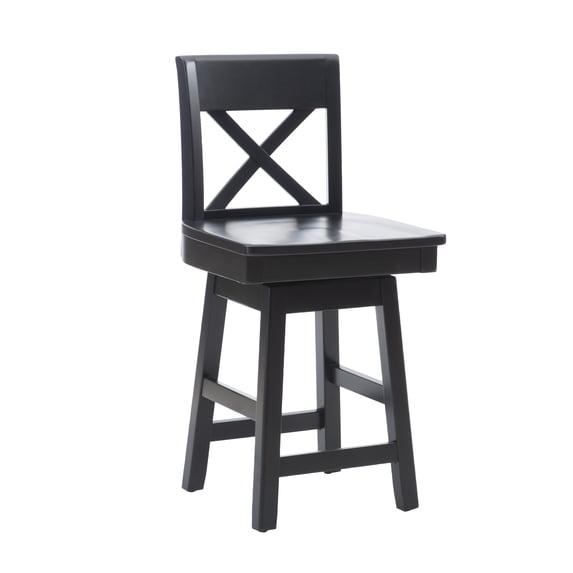 Linon Wilton 24" Indoor Swivel Counter Stool, Black