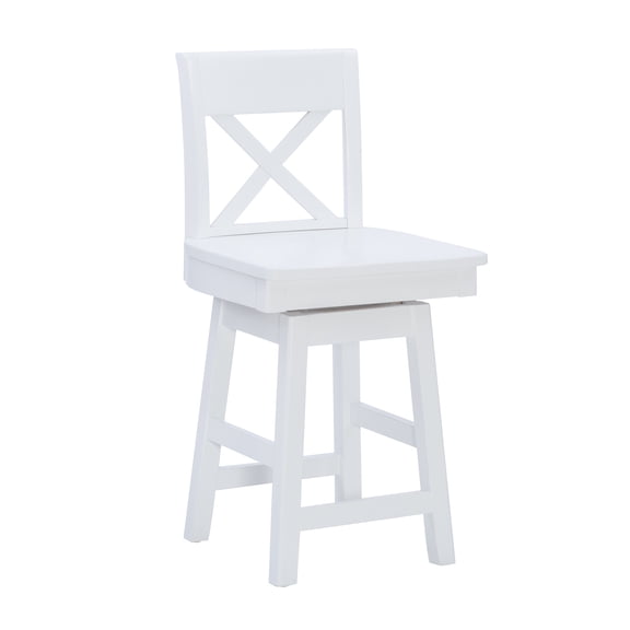 Linon Wilton 24" Swivel Mid Back Counter Stool, White