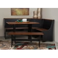 thumbnail image 1 of Linon Wymosa 3-Piece Coastal Corner Breakfast Nook Dining Set with Storage, Black/Walnut, 1 of 23