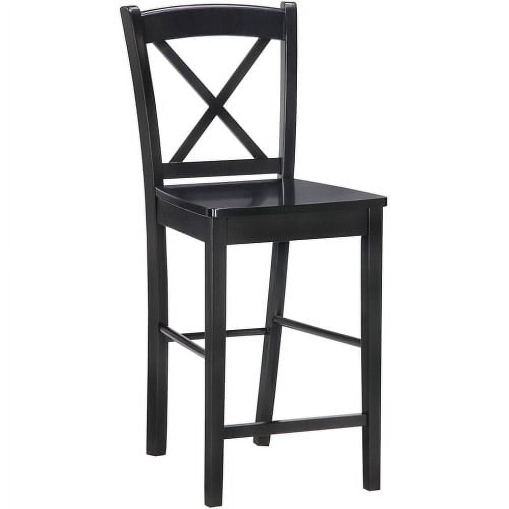 30" Black Mahogany X-Back Barstool