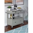 thumbnail image 1 of Linon Yates 2-Tier Mobile Serving Cart with Stainless Steel Top, 34" Length, Gray, 1 of 20