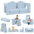 thumbnail image 1 of Linor 10PCS Modular Kids Play Couch, Kids Couch with Climbing Slope, Toddler Couch for Playing, Creating, Sleeping, Indoor Kids Sofa for Boys and Girls, Blue, 1 of 8