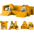 thumbnail image 1 of Linor 13PCS Modular Kids Play Couch, Kids Couch with Climbing Slope, 13 in 1 Toddler Couch for Boys and Girls, Yellow, 1 of 9