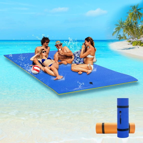 Akaber 18 X 6Ft Lily Pad Floating Mat, 3-Layer Tear-Resistant Xpe Foam Floating Island for 7-9 Adults