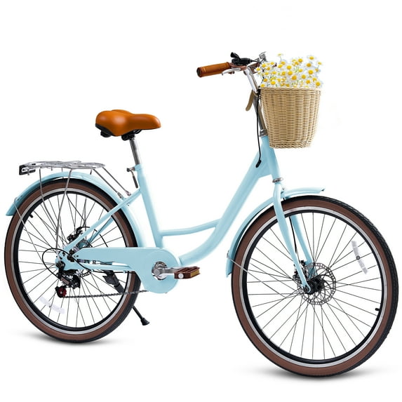 Linor 24 Inch Cruiser Bike for Women, Lightweight Step-Through Bicycle