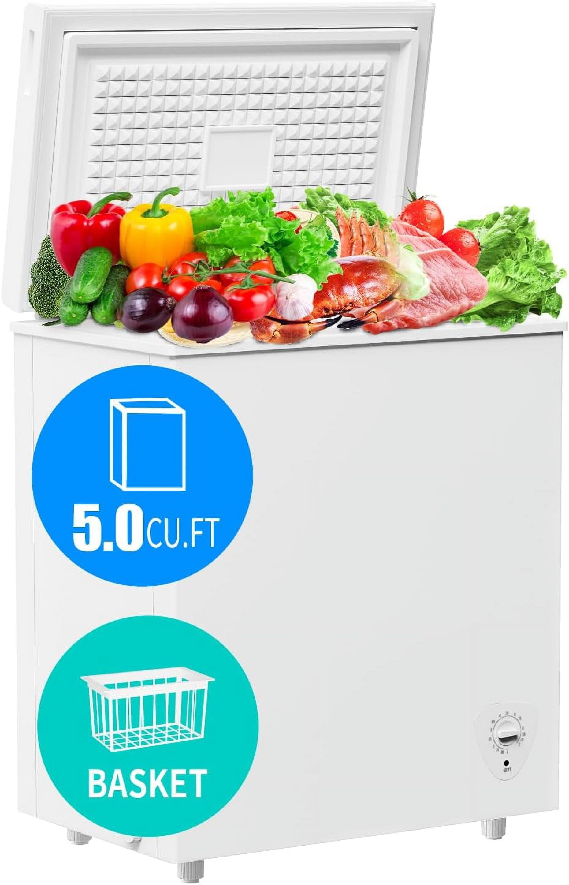 Linor Chest Freezer, 5.0 Cu.Ft Deep Freezer, Freestanding Freezer