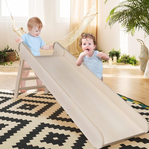 Linor Kids Slide, Indoor Kids Slide for Toddlers 16, Wooden Foldable
