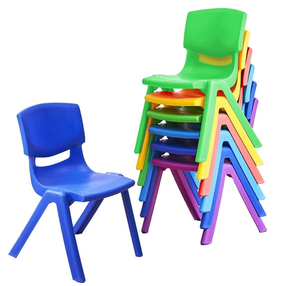 Linor Modern Kids Plastic Outdoor Chairs, Reading and Relaxing, Set of 6