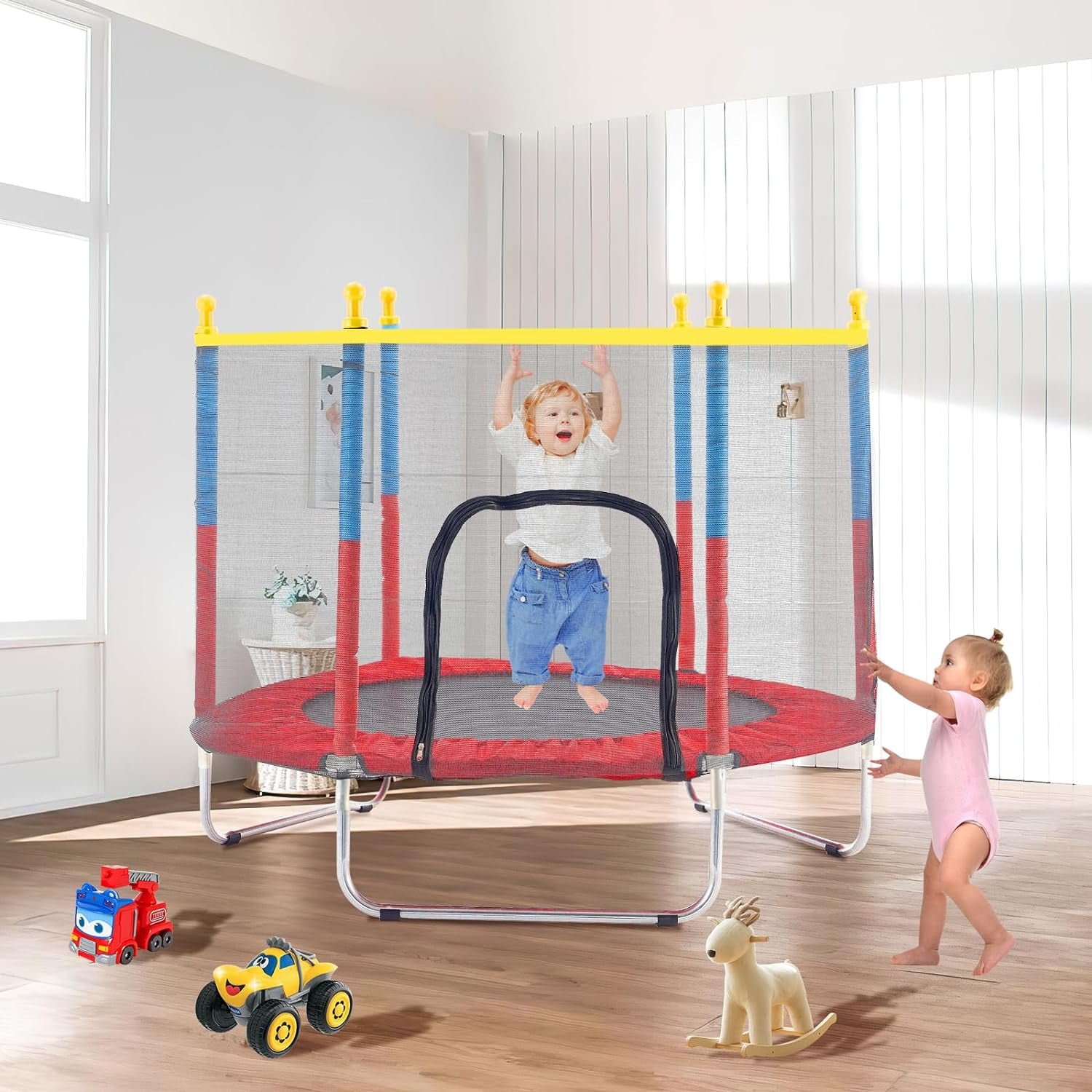 Linor Trampoline for Kids, 55" Mini Kids Trampoline with Safety