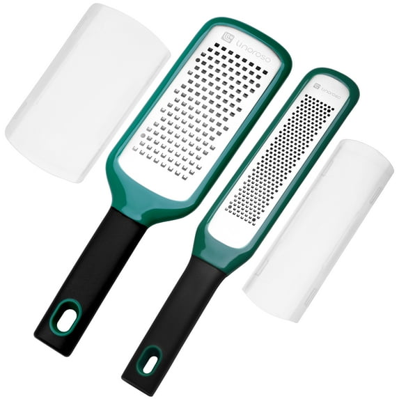 Linoroso 2 PCS Cheese Grater Lemon Zester Set - Razor Sharp Stainless Steel Grater Tool for Cheese, Garlic, Chocolate, Fruits