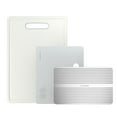 thumbnail image 1 of Linoroso Cutting Boards Set for Kitchen Included Defrosting Tray for Frozen Meat, Plastic Cutting Board Dishwasher Safe - Chalk White, 1 of 8