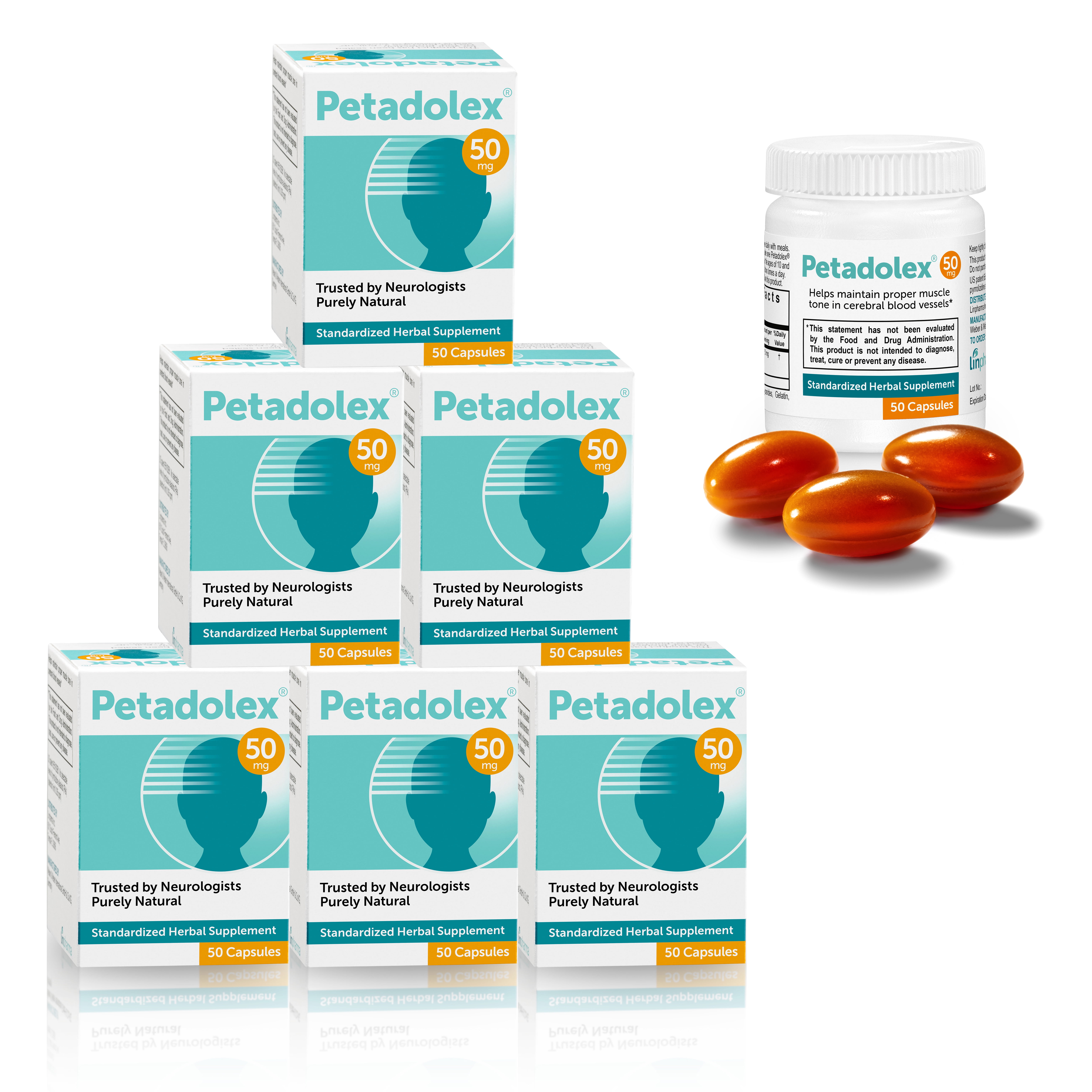 Linpharma Petadolex 50 mg patented PAfree butterbur root extract 6