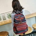 thumbnail image 1 of LinqiVintage Backpack for Women, Boho Casual Backpack Purse, Unique Ethnic Style Handbag & Shoulder Bag, Blue, 1 of 7