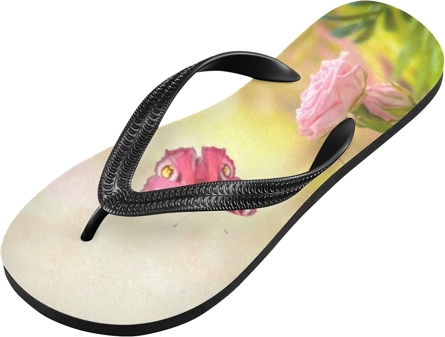 Linqin Flip Flops Slippers for Women/Men Outdoor Summer Beach Sandals  Shower Shoes with Retro Beige Honey Bees And Sunflowers Element 
