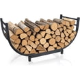 thumbnail image 1 of Linqz Curved Firewood Rack, 30 Inch Indoor Outdoor Log Firewood Holder, Metal Fireplace Wood Storage, Waterproof & Rustproof, 1 of 7
