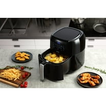 Wolfgang Puck 9.7QT Stainless Steel Air Fryer, Large Single Basket Design,  Simple Dial Controls, Nonstick Interior, Includes Cooking Guide & Recipes