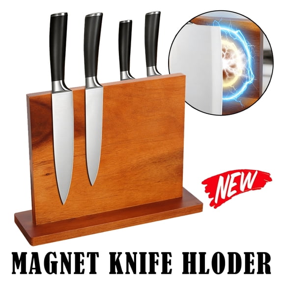 Linsen-outdoors Wooden Magnetic Knife Holder 30cm Space-Saving Kitchen Organizer for Secure and Stylish Cutlery Storage